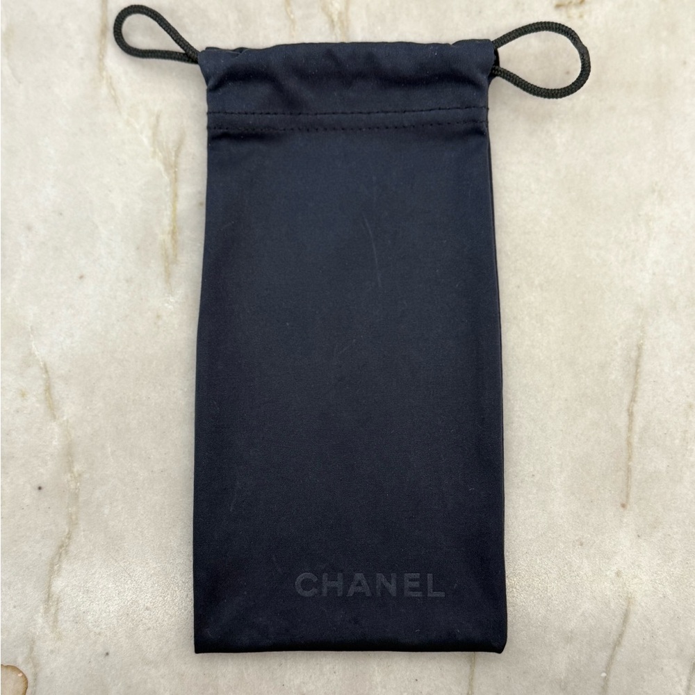 Chanel Black Drawstring Sunglasses Pouch